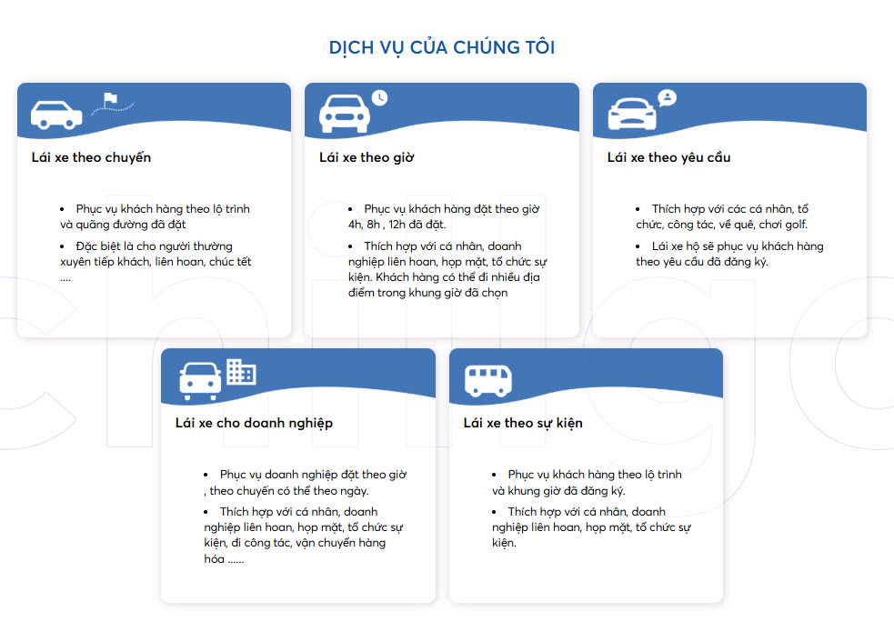 Các Dịch Vụ Lái Xe Hộ 
