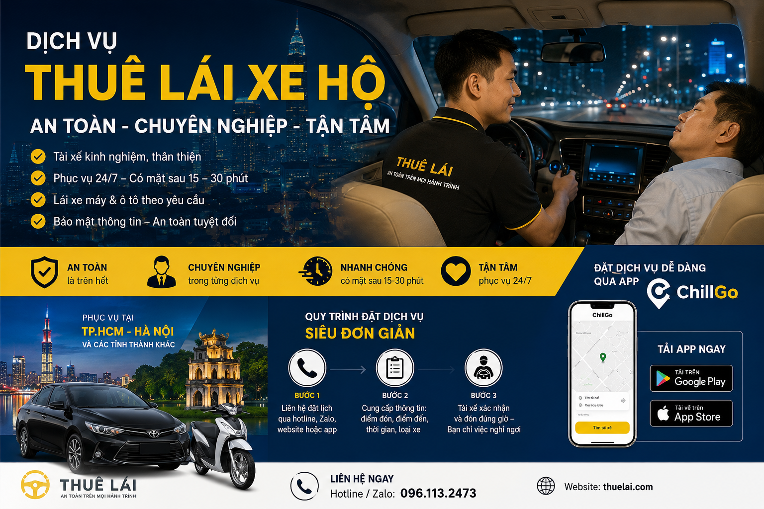dịch vụ thuê lái xe hộ